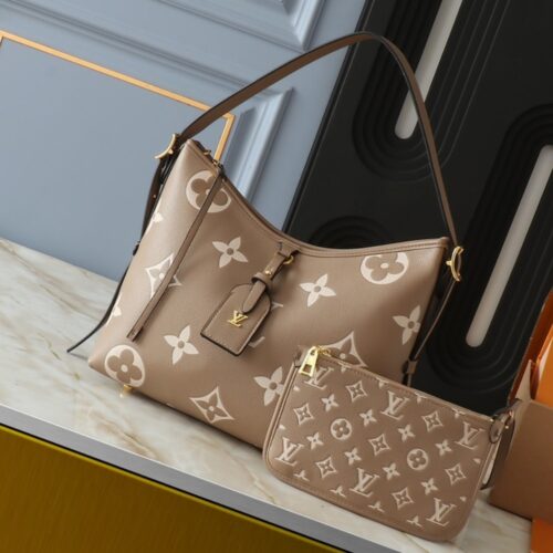Alternative view of Louis Vuitton Carryall PM Monogram Empreinte Shoulder Bag Crème Beige 29Cm M47180