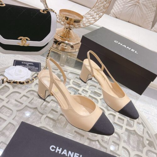 Alternative view of Chanel Slingbacks Grosgrain Beige And Black G31318 Y50006 C8378