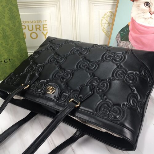 Alternative view of Gucci Gg Matelassé Leather Medium Tote Bag Black 631685 Um8Ig 1000