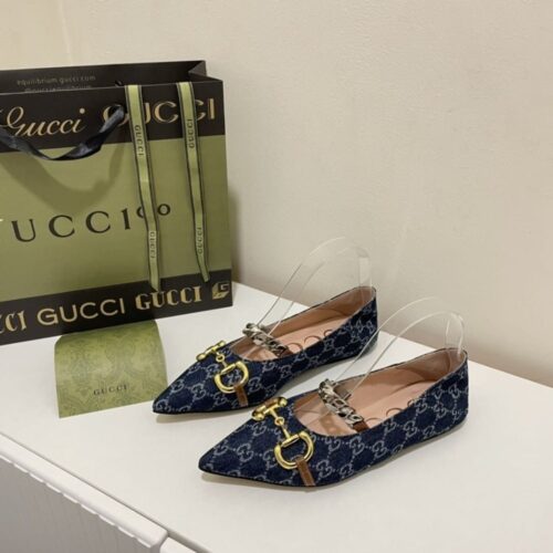 Alternative view of Gucci Women'S Gg Horsebit Ballet Flat Denim 635101 2Kq80 4462