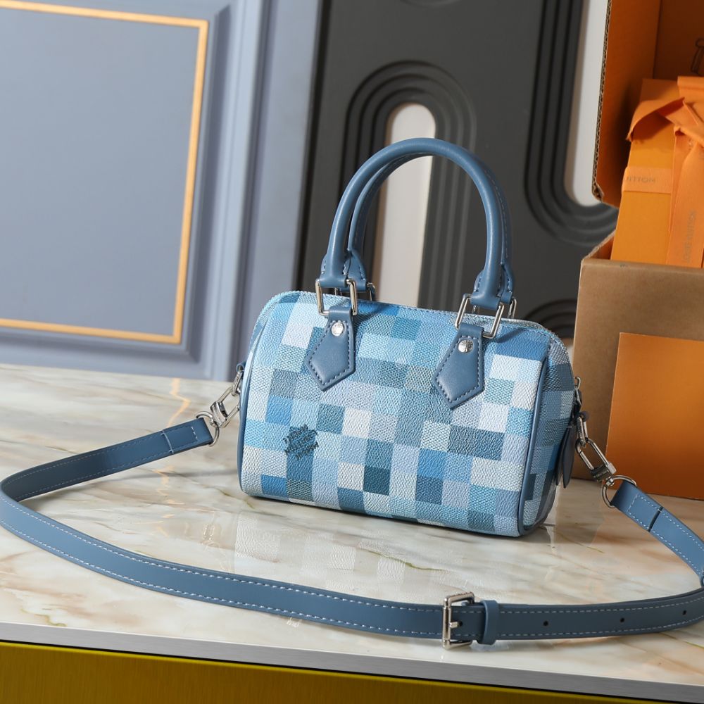 Louis Vuitton Speedy 18 Bandoulière Blue 18Cm M29050 - Image 3