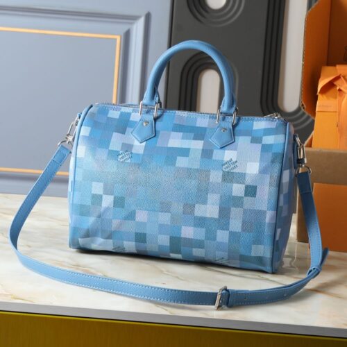 Alternative view of Louis Vuitton Speedy 30 Bandoulière Blue 34Cm M28978