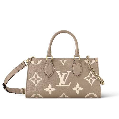 Louis Vuitton Onthego East West Monogram Empreinte Handbag Bicolor Beige 25Cm M23641