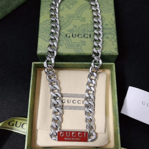 Alternative view of Gucci Trademark Enamel Chain Necklace Silver 814978 J8410 8166