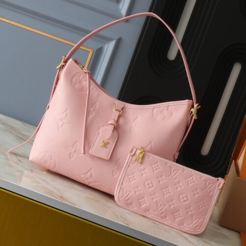 Alternative view of Louis Vuitton CarryAll PM Monogram Empreinte Shoulder Bag Rose Opale Pink 29Cm M47082