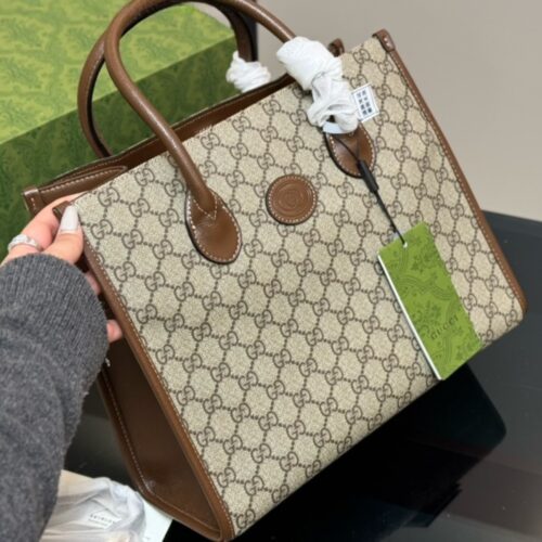 Alternative view of Gucci Small GG Supreme Canvas Tote Bag Beige And Brown 31Cm ‎‎659983 92TCG 8563