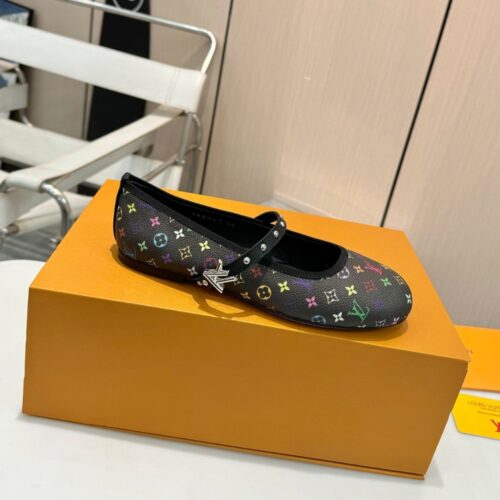 Alternative view of Louis Vuitton X Takashi Murakami Romy Flat Monogram Canvas Ballerina Black Multicolored 1agvc3