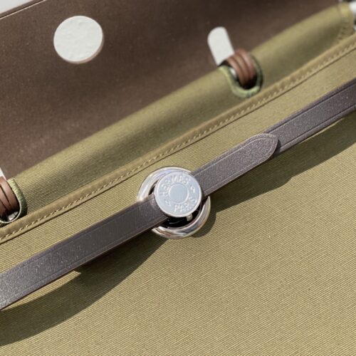 Alternative view of Hermes Herbag Zip 31 Palladium Hardware Handbag Khaki 31Cm