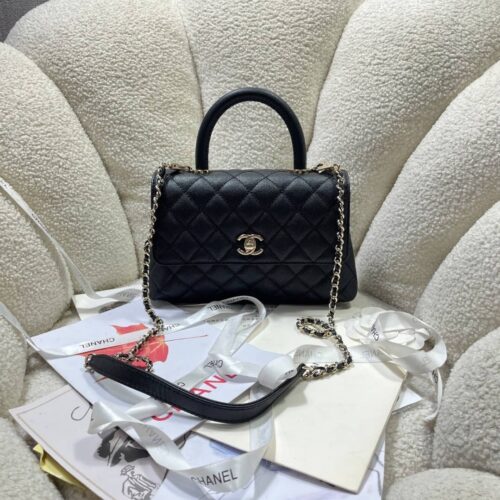 Alternative view of [Super Vip 1:1] Chanel Small Coco Handle Flap Bag In Black 23Cm A92990 Y61556 94305