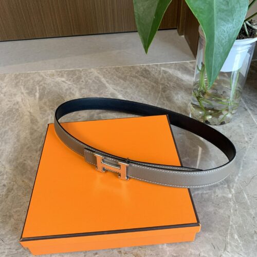 Alternative view of Hermes Mini H Belt Buckle And Reversible Leather Strap Silver Grey 24mm H079645CK05