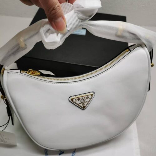 Alternative view of Prada Arqué Leather Shoulder Bag White 23Cm 1Bc194 Ask F0Pg7 V Ooo