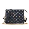 Louis Vuitton Coussin PM Monogram Embossed Handle Bag Multicolor Flower Black 26Cm M21353