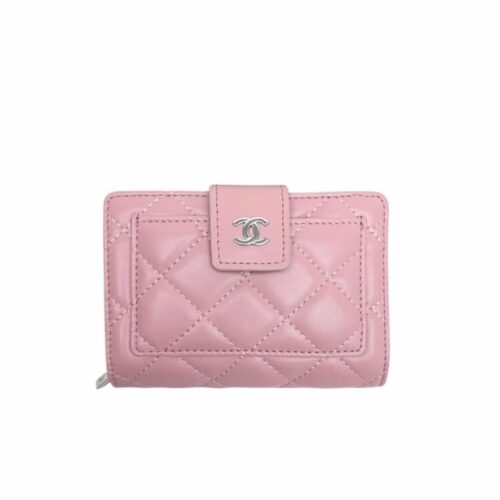 Chanel Cc Leather Wallet Pink 13.5Cm