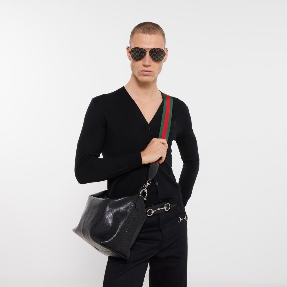 Gucci Brera Medium Crossbody Bag Black 33Cm 866938 AAGDQ 1053 - Image 8