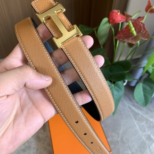 Alternative view of Hermes Mini H Belt Buckle And Reversible Leather Strap Gold Brown 24mm H079645CC06