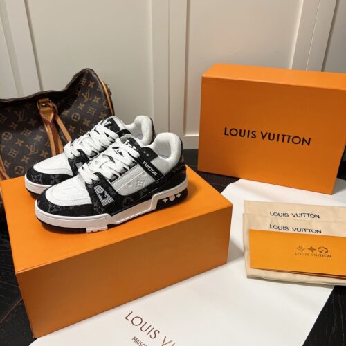 Alternative view of Louis Vuitton Trainer Monogram Denim Sneaker Black And White 1A9Jgb