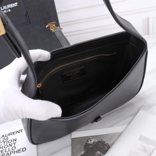 Alternative view of Saint Laurent Le 5 É 7 Hobo Bag In Smooth Leather Black Gold 23Cm 6572282R20W1000