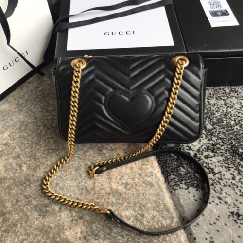 Alternative view of Gucci GG Marmont Mini Matelasse Leather Shoulder Bag Black 22Cm 446744 DTDIT 1000
