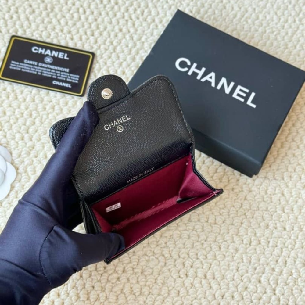 Chanel Classic Card Holder Grained Leather Black 11cm AP0214 Y01588 C3906 - Image 5
