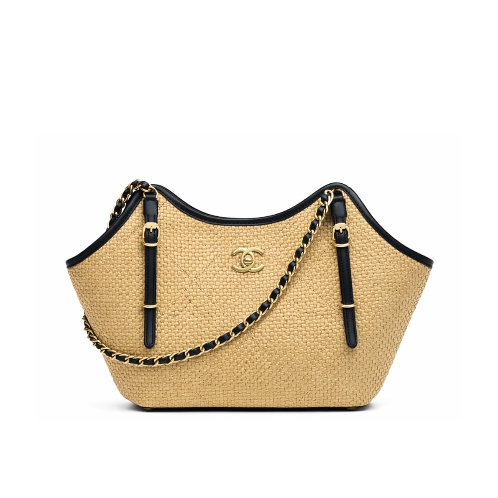 Chanel Shopping Bag Medium Braided Raffia Tote Bag Beige 30cm