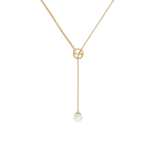 Gucci Blondie Pearl Drop Necklace Gold 60 Cm 774689 I4620 8078