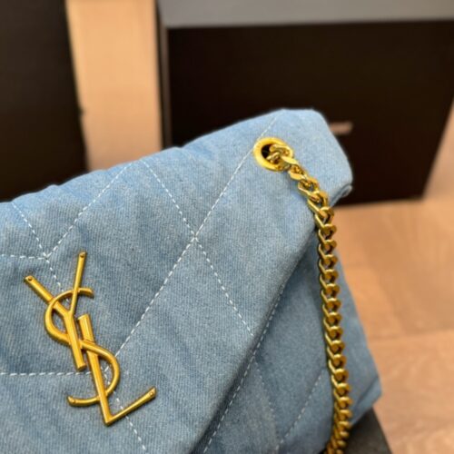 Alternative view of Saint Laurent Puffer Toy Small In Denim Shoulder Bag Blue 28Cm