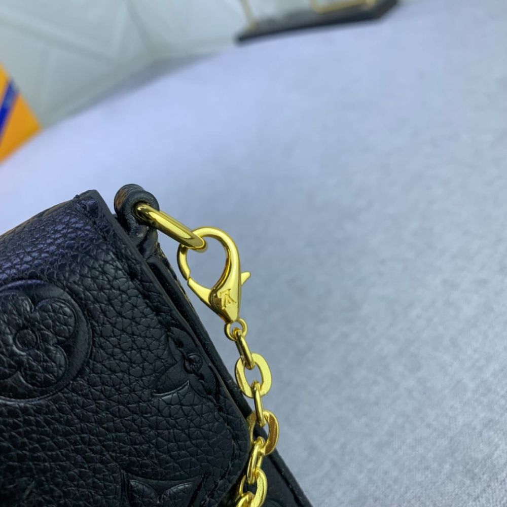 Louis Vuitton Félicie Pochette Monogram Empreinte Crossbody Bag Black 21cm M82477 - Image 10