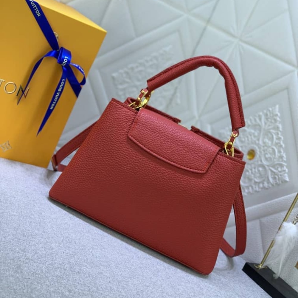 Louis Vuitton Capucines BB Grained Leather Handbag Scarlet Red 27Cm M52689 - Image 4