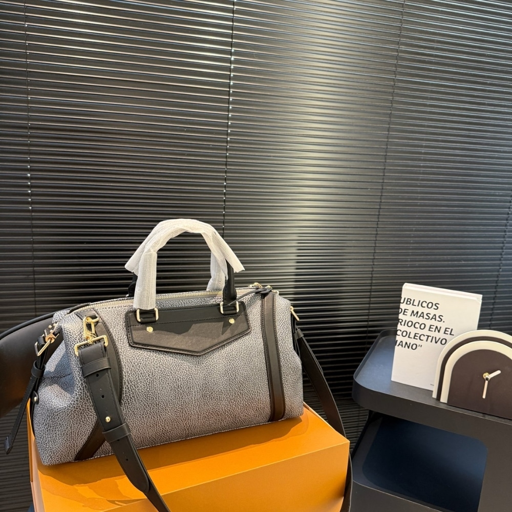 Louis Vuitton LV Biker MM Grained Leather Top Handle Bag Dark Denim Blue 37cm M14702 - Image 4