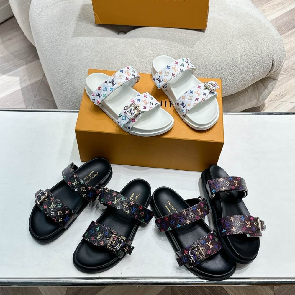 Louis Vuitton X Takashi Murakami Bom Dia Flat Comfort Monogram Canvas Mule Black 1agxub - Image 7