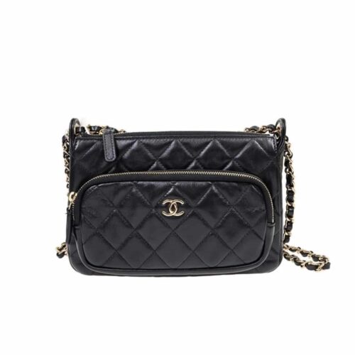 Chanel 25C Small Smooth Leather Camera Bags Black 20cm