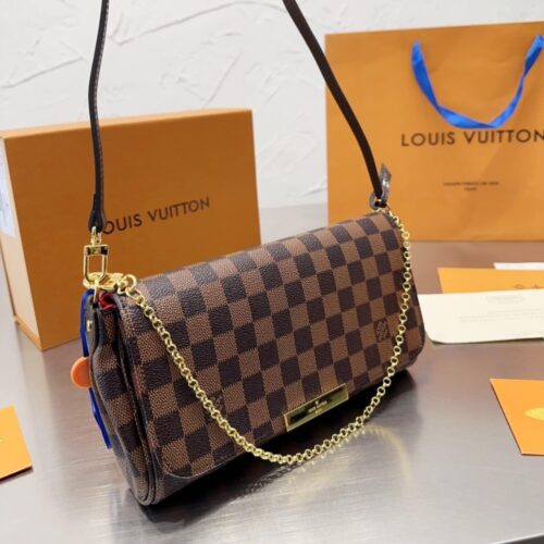 Alternative view of Louis Vuitton Favorite MM Damier Ebene Crossbody Bag Brown 25Cm N41129