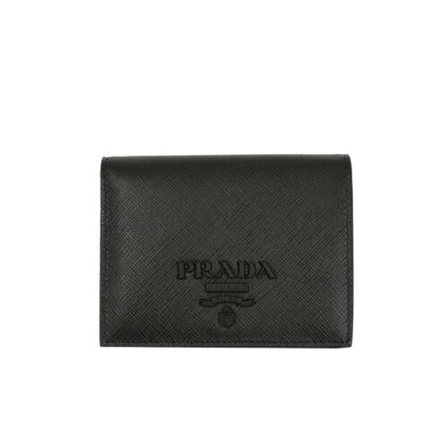 Prada Small Saffiano Leather Wallet Black 11Cm