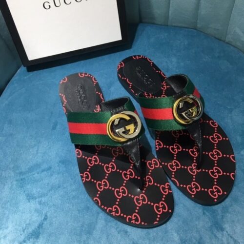 Alternative view of Gucci GG Thong Web Canvas Sandal Black 612138 H9020 8476