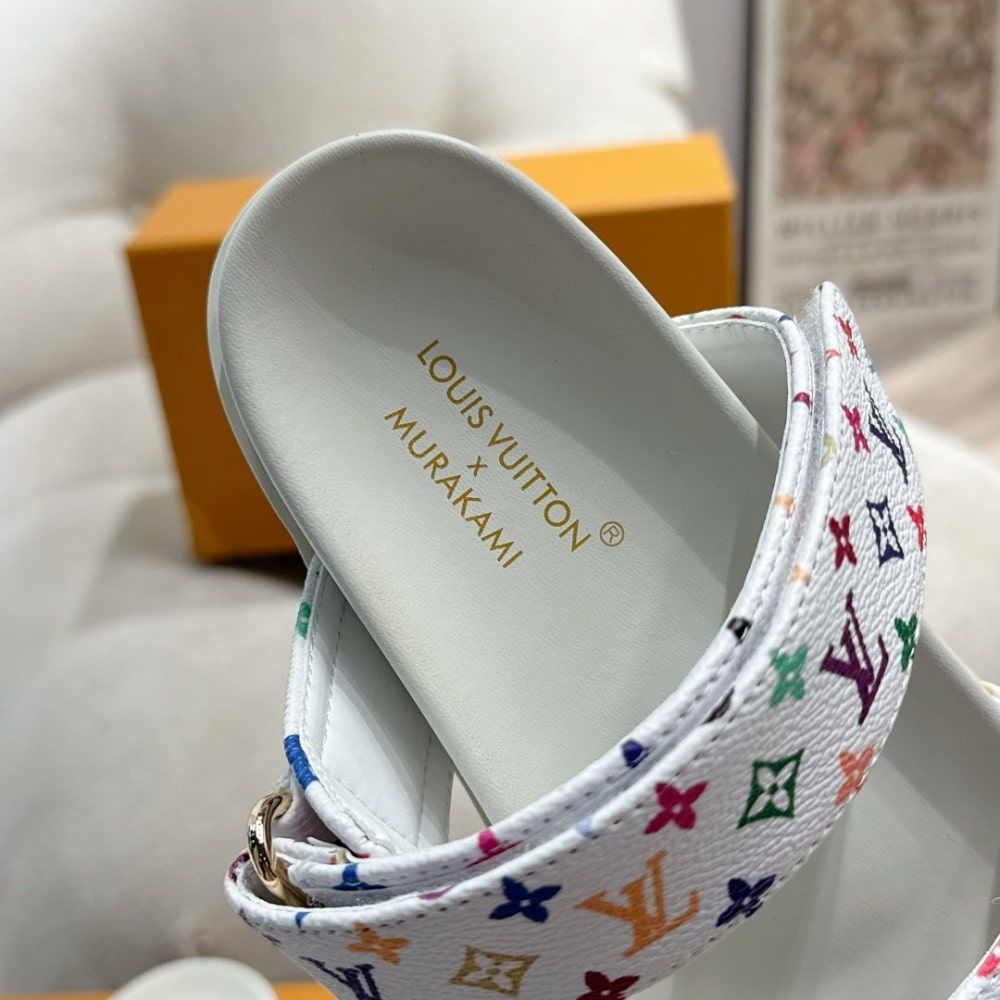 Louis Vuitton X Takashi Murakami Bom Dia Flat Comfort Monogram Canvas Mule White 1agxtv - Image 4