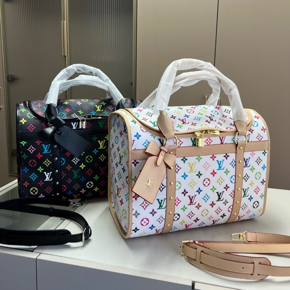 Louis Vuitton X Takashi Murakami Dog Handle Bag Multicolore Blanc 44Cm M13741 - Image 3