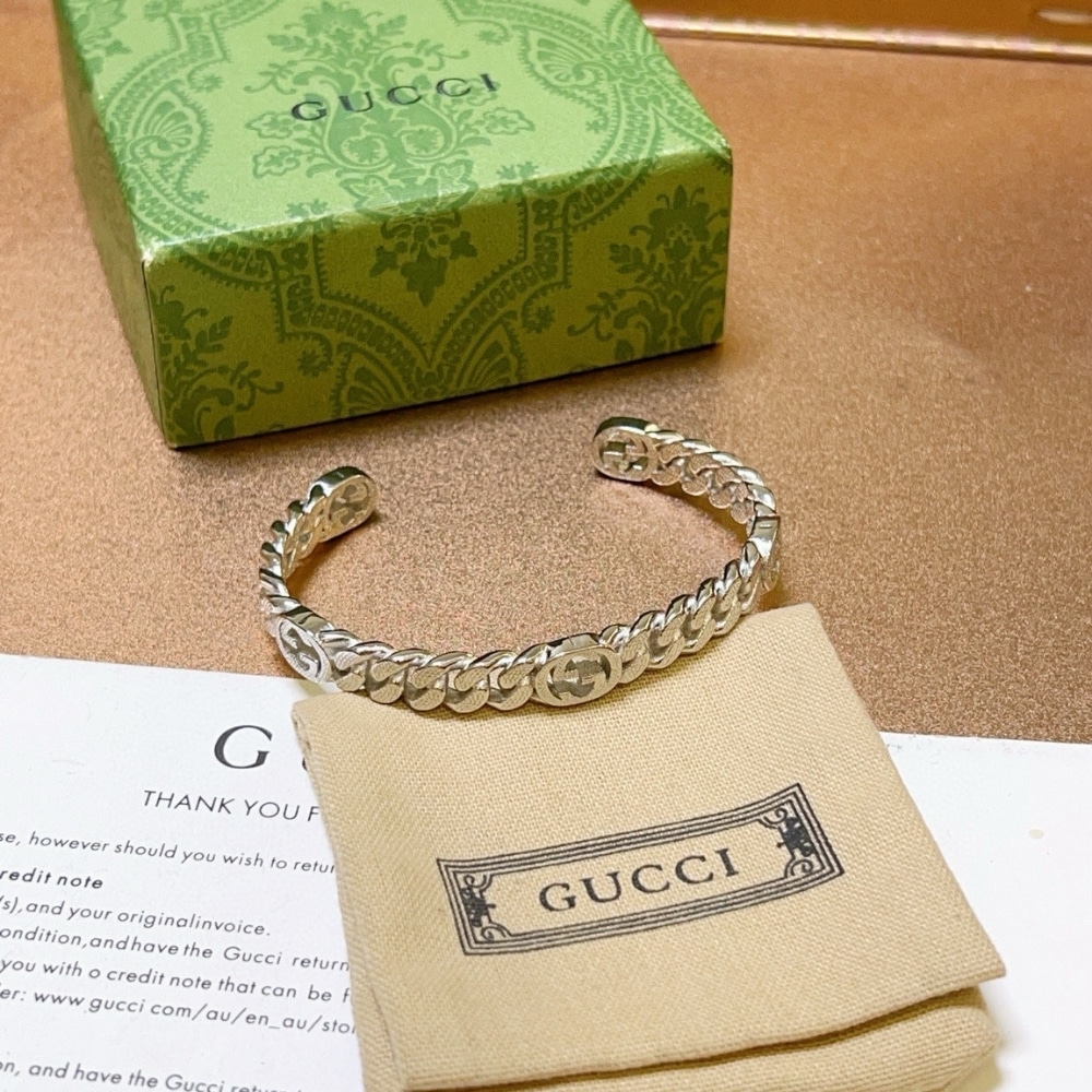 Gucci Sterling Silver Cuff Bracelet Silver - Image 4