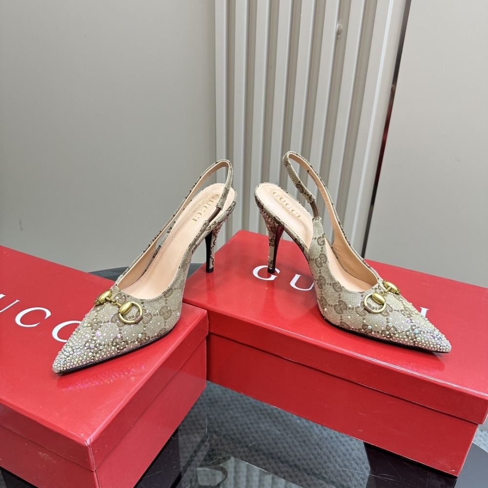 Gucci Women's Horsebit GG Canvas Pump Beige And Dark Brown 812176 Fad21 2549 - Image 7