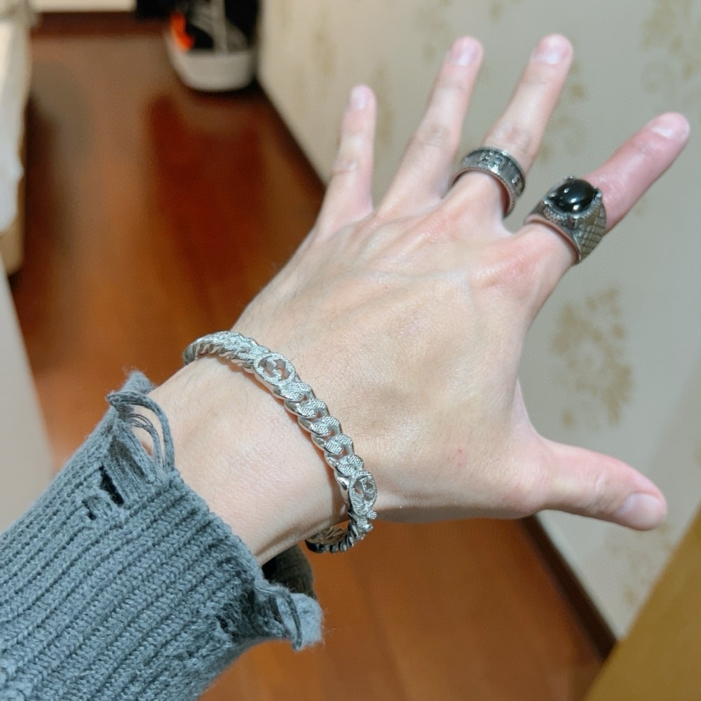 Gucci Sterling Silver Cuff Bracelet Silver - Image 5
