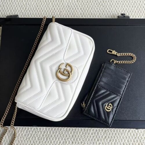 Alternative view of Gucci Gg Marmont Mini Bag With Cardholder White 21Cm 751526 Aacce 9053