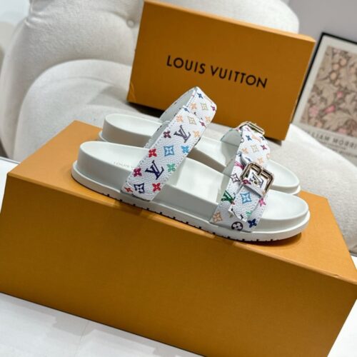 Alternative view of Louis Vuitton X Takashi Murakami Bom Dia Flat Comfort Monogram Canvas Mule White 1agxtv