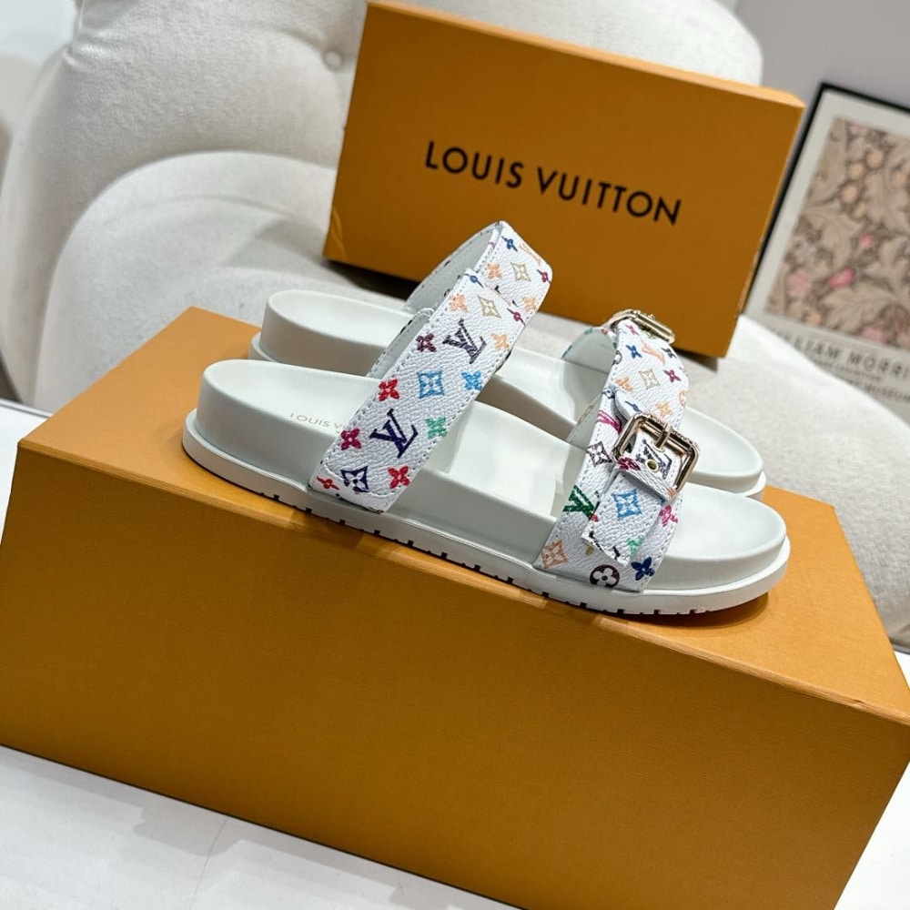 Louis Vuitton X Takashi Murakami Bom Dia Flat Comfort Monogram Canvas Mule White 1agxtv - Image 2