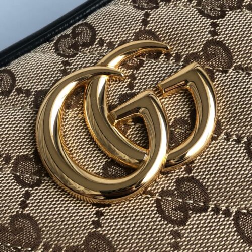 Alternative view of Gucci GG Marmont Small GG Supreme Canvas Shoulder Bag Beige Ebony 24Cm 447632 HVKEG 9772