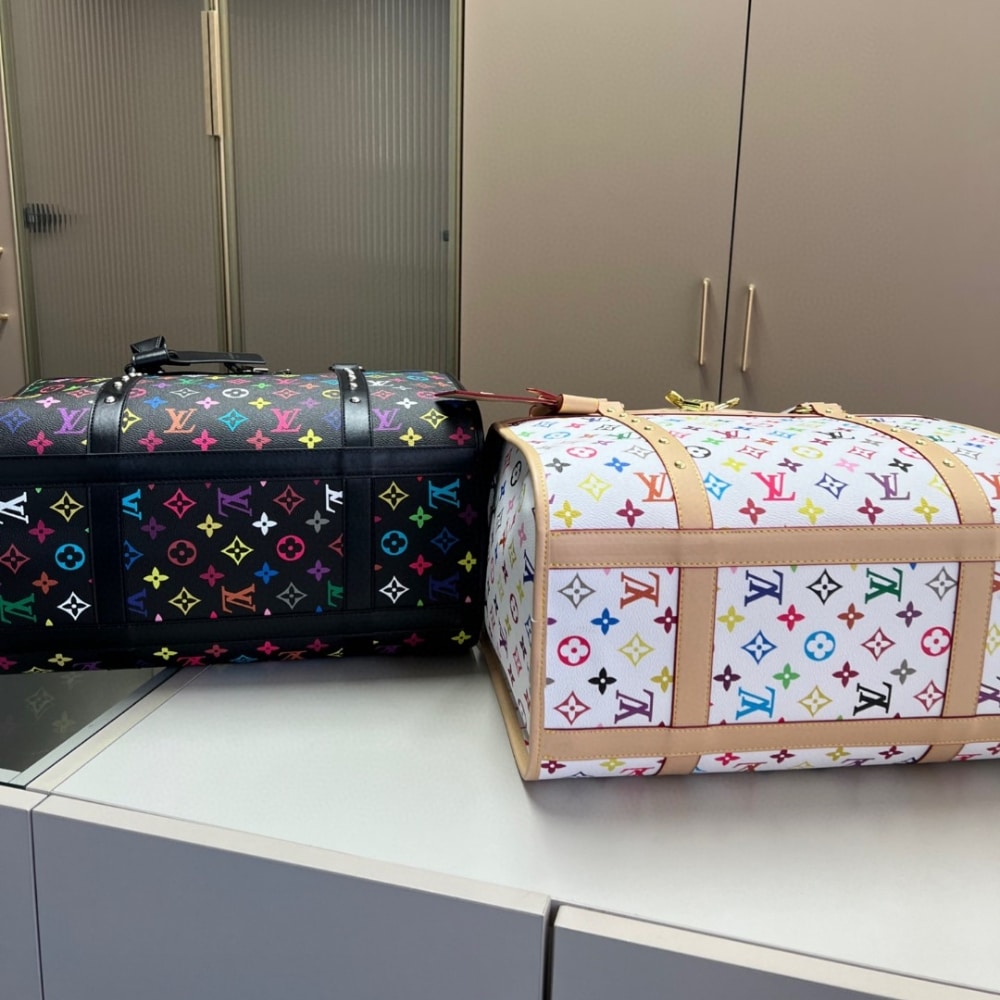 Louis Vuitton X Takashi Murakami Dog Handle Bag Multicolore Blanc 44Cm M13741 - Image 8