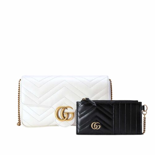 Gucci Gg Marmont Mini Bag With Cardholder White 21Cm 751526 Aacce 9053