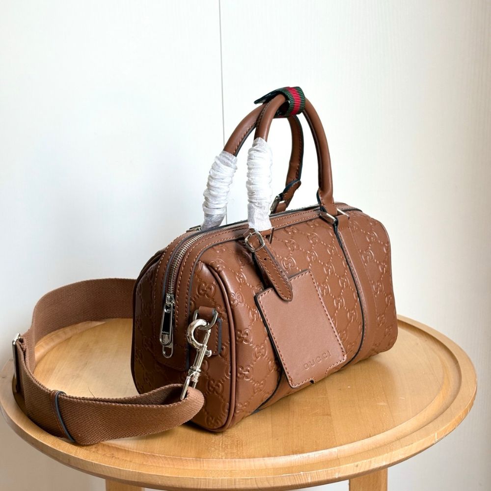 Gucci GG Emblem Small Duffle Bag Brown 25Cm - Image 5