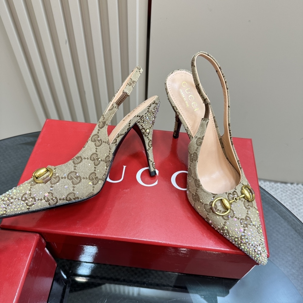 Gucci Women's Horsebit GG Canvas Pump Beige And Dark Brown 812176 Fad21 2549 - Image 5