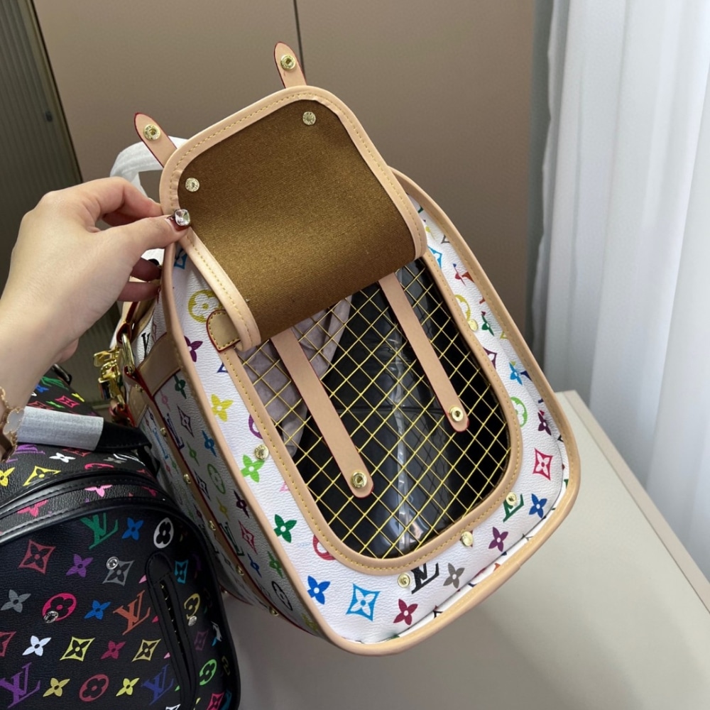 Louis Vuitton X Takashi Murakami Dog Handle Bag Multicolore Blanc 44Cm M13741 - Image 9