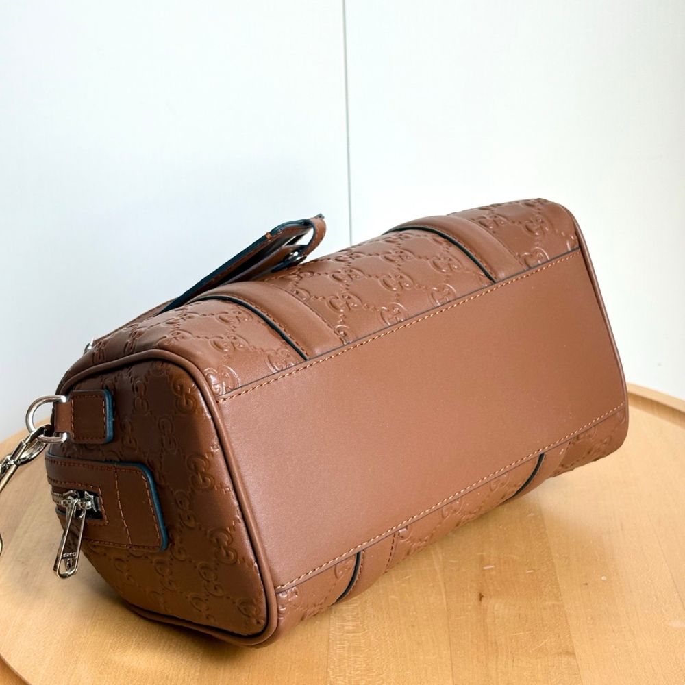 Gucci GG Emblem Small Duffle Bag Brown 25Cm - Image 7