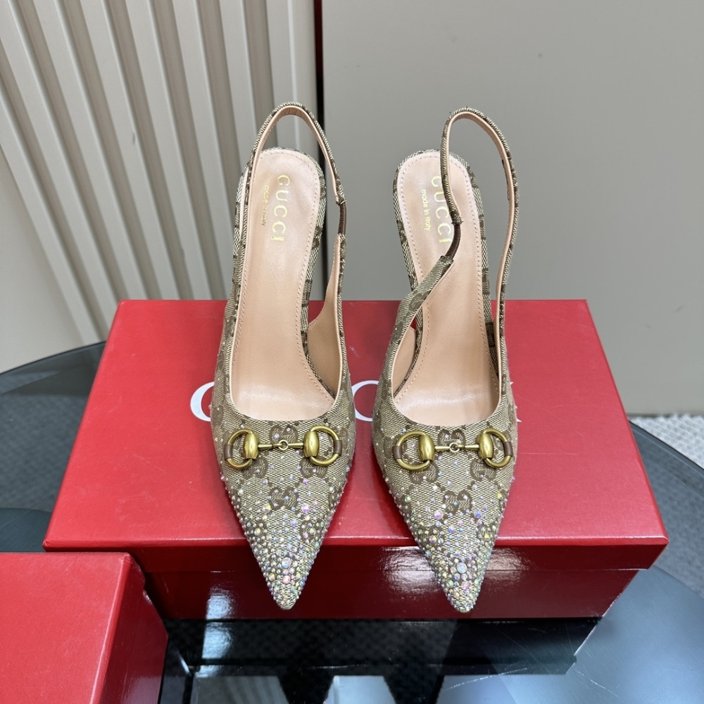 Gucci Women's Horsebit GG Canvas Pump Beige And Dark Brown 812176 Fad21 2549 - Image 4